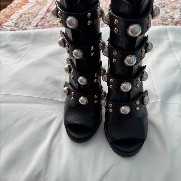 Black Studded Women's Boots - Picture 1 of 4